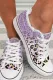 Purple Leopard Casual Flats Lace Up Canvas Shoes