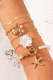 White Flower Love Starfish Pendant Pearl Bracelet