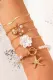White Flower Love Starfish Pendant Pearl Bracelet