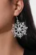 Christmas Silver Hook Edelweiss Pendant Earrings