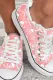 Pink Skull Lace Up Canvas Shoes