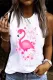 Women's Flamingos Cherry Blossom Pattern Print Tank Tops Basic Top