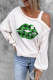 Green Plaid Casual Cotton Sweatshirt
