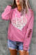 Pink Leopard Heart-shaped Ripped Distressed Hoodie