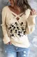 Skull Solid V Neck Shift Casual Sweaters