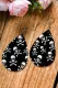 Black Skull Print PU Leather Earrings