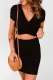 Wrap Ruched Crop Top and Mini Skirt Set