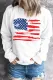 American flag Solid Round Neck Shift Casual sweatshirt