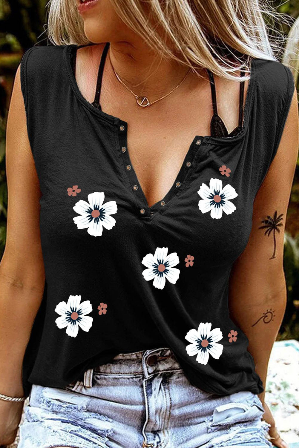 Floral Cherry Blossoms Tank Tops $ 17.99 - Evaless