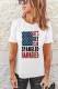 Patriotic American Flag Letter Print T-shirt