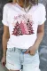 Pink christmas tree snowflake Round Neck Shift Casual T-Shirts