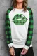 Green Plaid Raglan Sleeve Sweatshirt