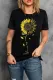 Sunflower Floral and Lyrics Casual T-Shirts
