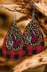 Valentine Leopard Heart Plaid Print Drop Earrings