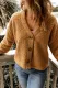 Casual V Neck Button Up Teddy Coat