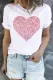 Pink Heart-shape Graphic Round Neck Shift T-Shirts