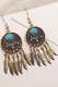 Dreamcatcher Rhinestone Feather Tassel Turquoise Earrings