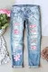 Be Kind Sakura Patchwork Ripped Denim Jeans