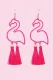 Pink Flamingo Tassels Earrings