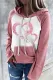 Pink Leopard Heart Hooded Shift Casual pullover Hoodies