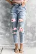 Blue Casual Ripped Jeans