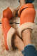 Orange Furry Trim Lounge Slippers