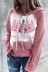 Pink Christmas Tree Hooded Shift Casual pullover sweatshirt