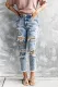 Leopard Easter Bunny Ripped Jeans