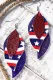 3 Layered Red White and Blue Earrings