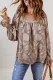 Floral Textured Square Neck Ruffled Babydoll Top
