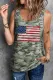 Women's American Flag Print Camouflage Tank Top