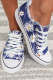 Blue Daisy Print Sneakers