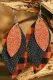 Leaf Three Layer Sequin Leather Earrings