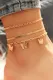 3 Pcs Set Butterfly Ankle Chains Gold