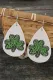 Green Four Leaf Clover Earrings
