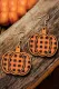 Thanksgiving Pumpkin Festival Retro Autumn Plaid Double-sided PU Leather Earrings