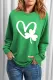 Green Love  Shamrock Printing Sweatshirt