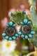 Western Turquoise Patchwork Retro Dangle Earrings