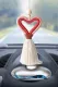 Valentine Heart Tassel Braided Car Pendant