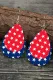 American Flag Patriotic Teardrop Dangle Earrings