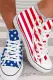 American Flag Flat Shoes Sneakers High Top Canvas Shoes