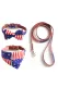 Pet Collar American Flag Three-piece Bow Knot Triangle Scarf Set British Dog Collar Leash