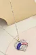 Independence Day Jewelry American Flag Heart Necklace