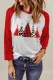 Christmas tree Patchwork Round Neck Shift Long Sleeve Top