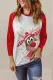 Christmas Elk Patchwork Round Neck Shift Casual T-Shirts