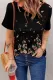 Casual Floral Ripped Short Sleeve T-shirt