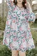 Loose Bubble Sleeves Floral Print Dress