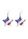 Blue American Flag Independence Day Alloy Rhinestone Fashion Earrings