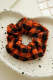 Orange Crumpled Plaid Fabric Halloween Hair Tie