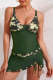 Camo Strappy Drawstring Side Tankini